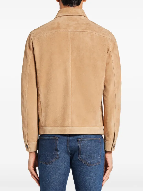 TOM FORD classic-collar Suede Jacket | Neutrals | FARFETCH