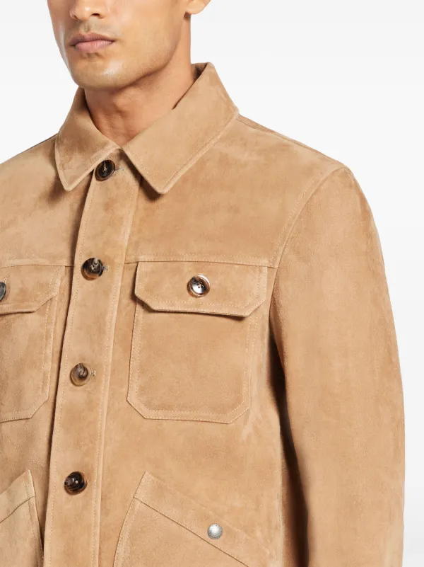 ジャケット・アウター TOM FORD BUTTER SUEDE MOTO JACKET SUEDE MOTOR