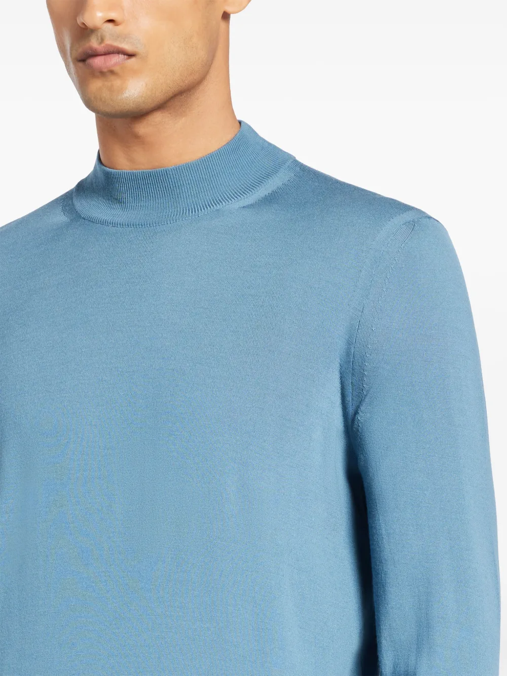 TOM FORD Gebreide wollen trui met opstaande hals Blauw
