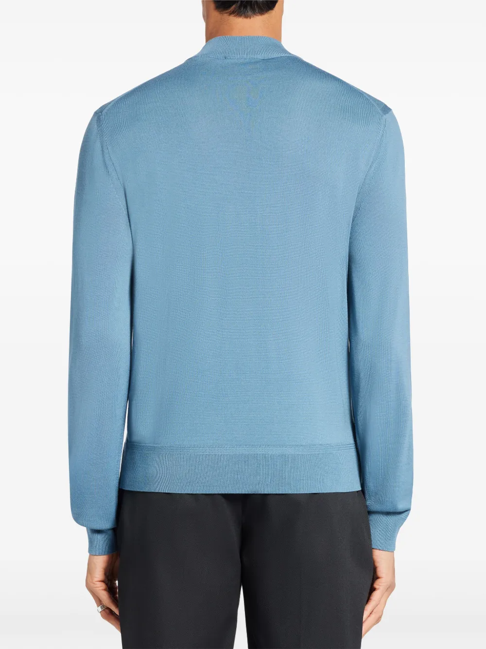 TOM FORD Gebreide wollen trui met opstaande hals Blauw