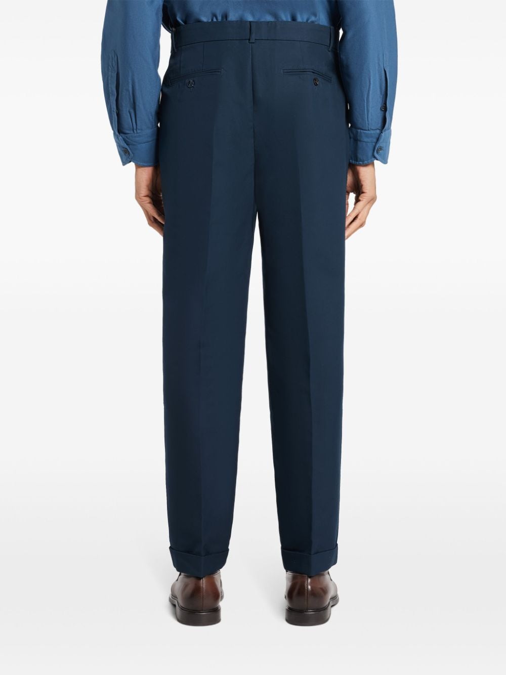 Shop Tom Ford Pleat-detail Tapered Trousers In Blue