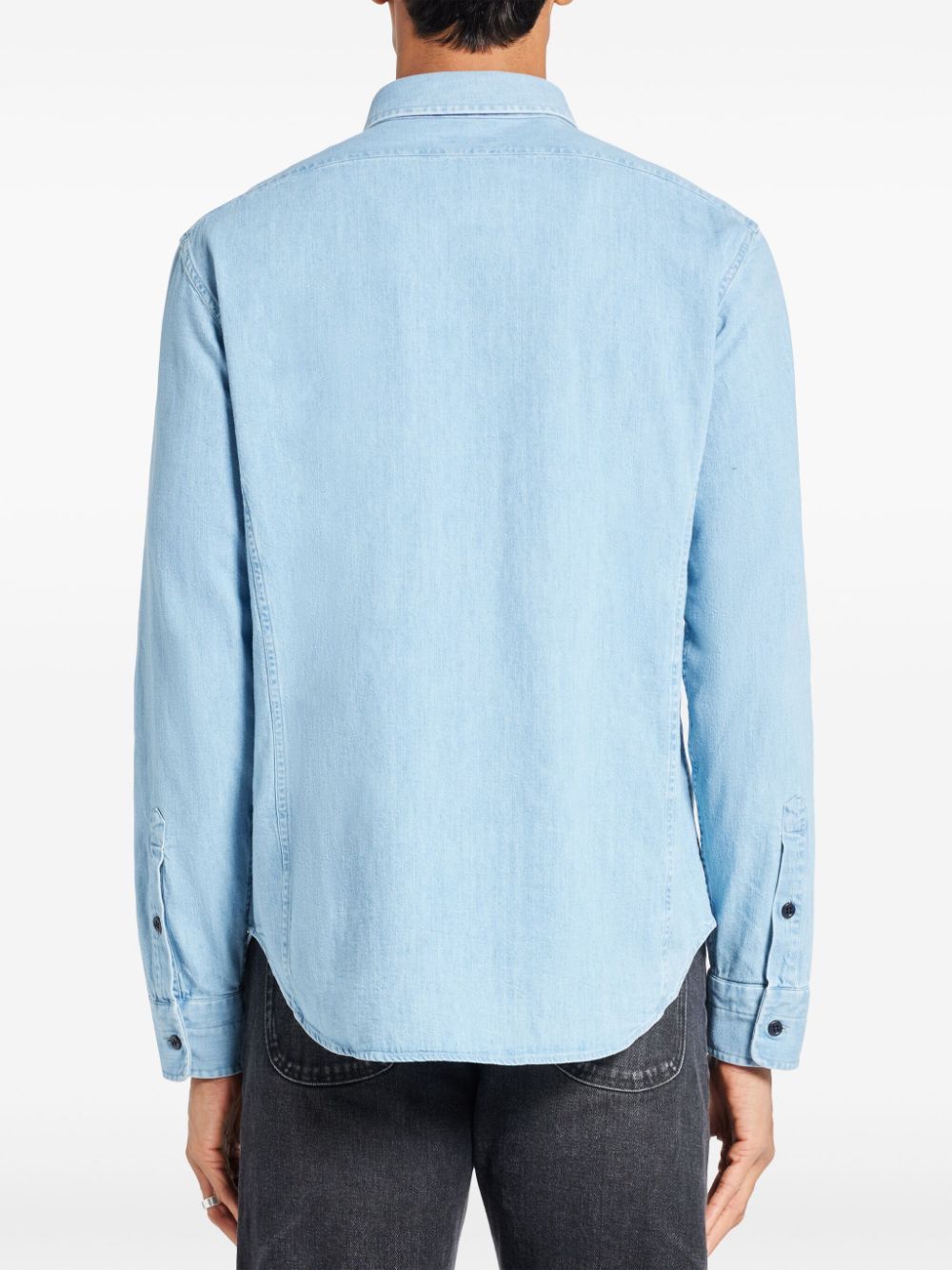 Shop Tom Ford Denim Long-sleeve Shirt In Blue