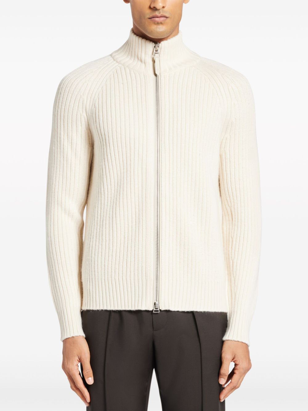 Shop Tom Ford Ribbed Knitted Jumper In Weiss