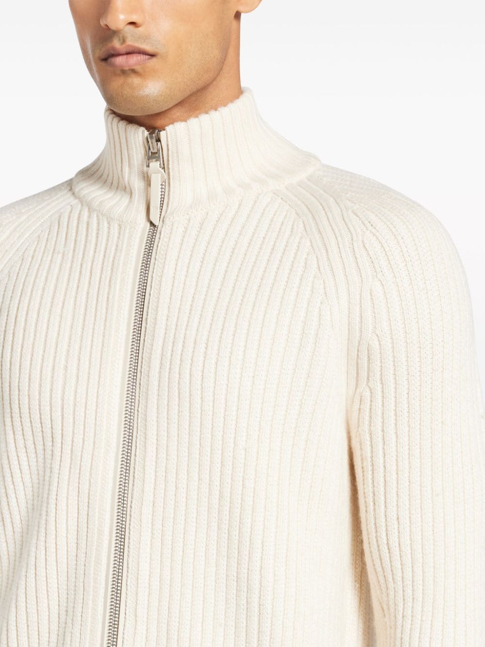 Shop Tom Ford Ribbed Knitted Jumper In Weiss