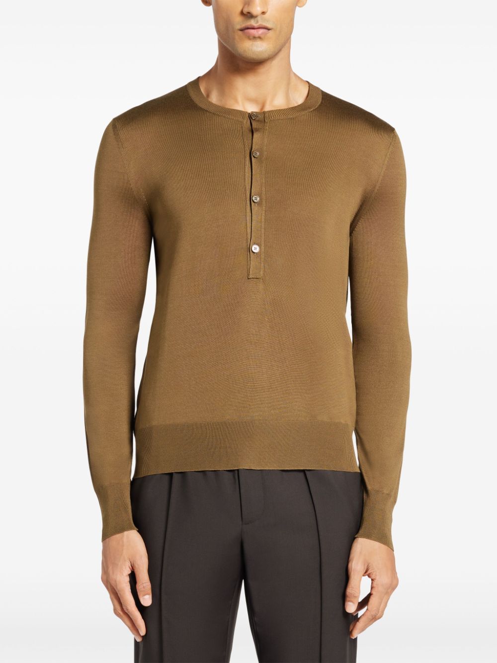 Shop Tom Ford Fine-knit Silk T-shirt In Grün