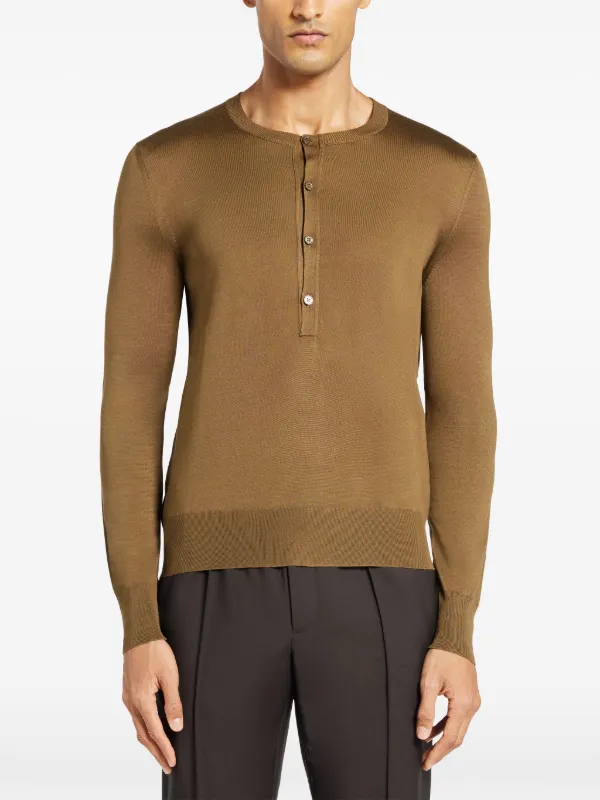 【送料&関税込】Tom Ford T-shirt Knit TOM FORD fine-knit Silk T-shirt | Green | FARFETCH JO