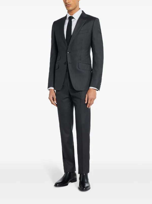 m 　TOMFORD ダークグレー スーツ TOM FORD Virgin Wool Suit | Grey | FARFETCH