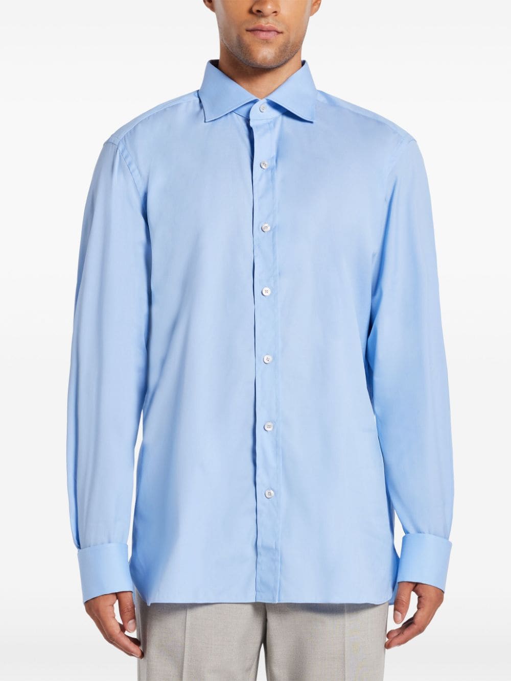 Shop Tom Ford Slim-cut Cotton Shirt In Blue