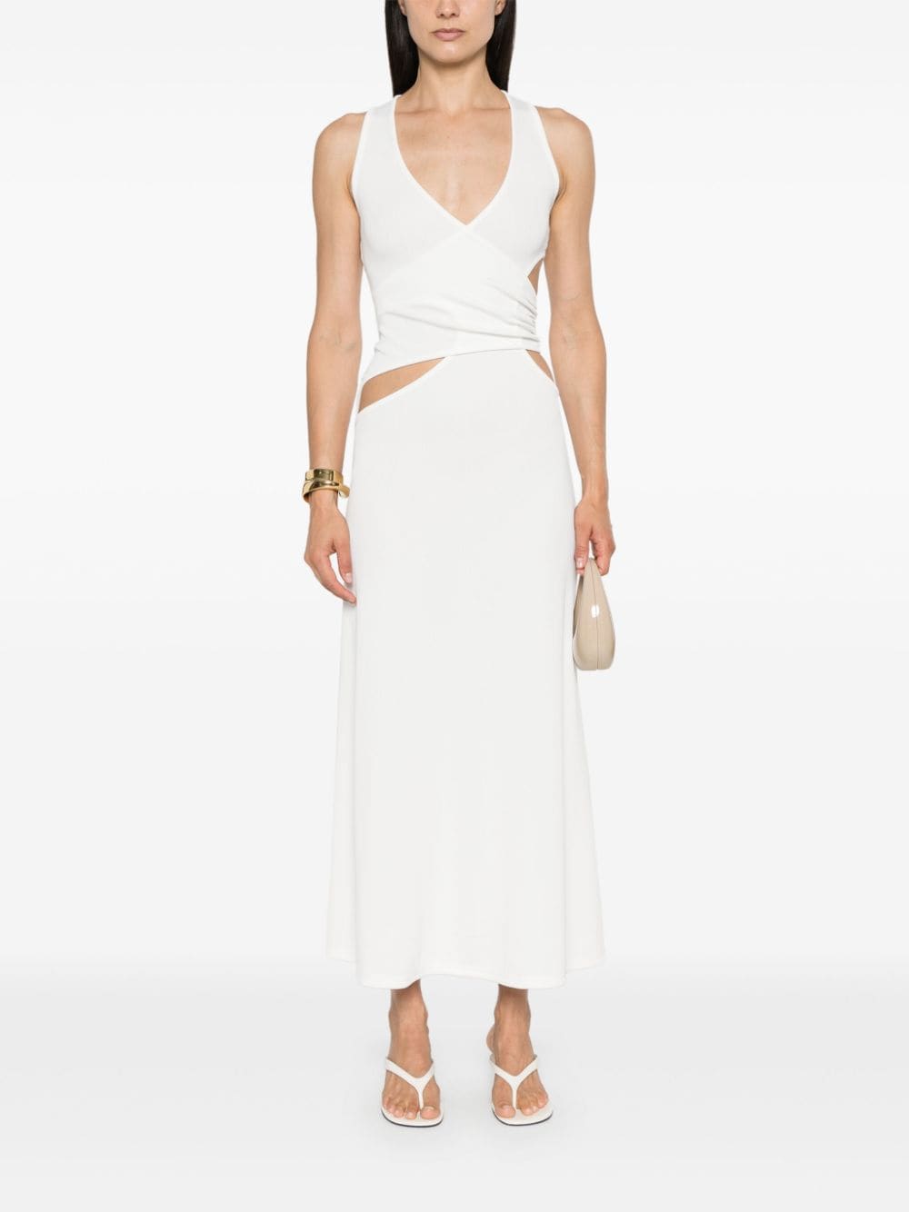 Christopher Esber cut-out ruched maxi dress - Wit