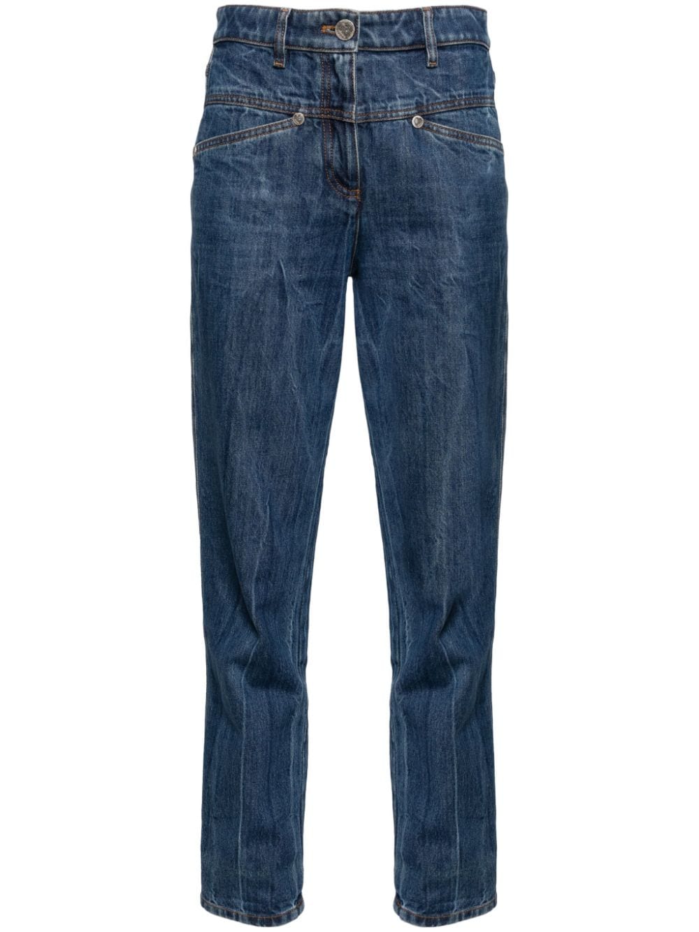 Pre-owned Chanel 2000 High-rise Tapered Jeans In Blue