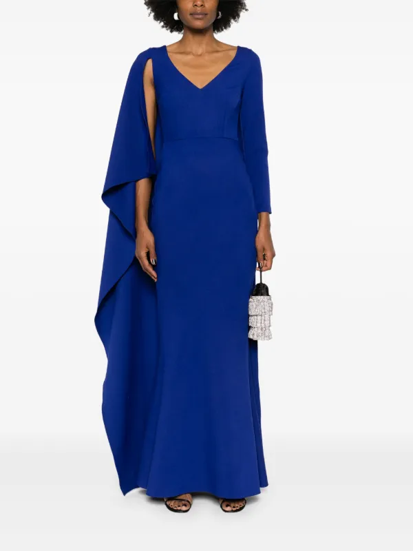 V:PM ATELIER Vinette cape-insert Gown Blue FARFETCH IN