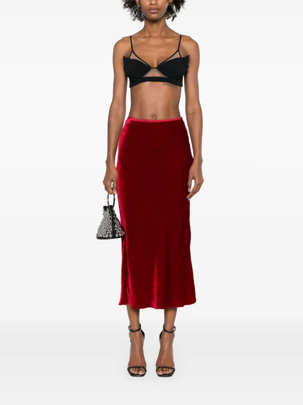 スカート Alexandre Vauthier Velvet Midi Skirt Alexandre Vauthier Cotton Velvet Midi Skirt | Green | FARFETCH