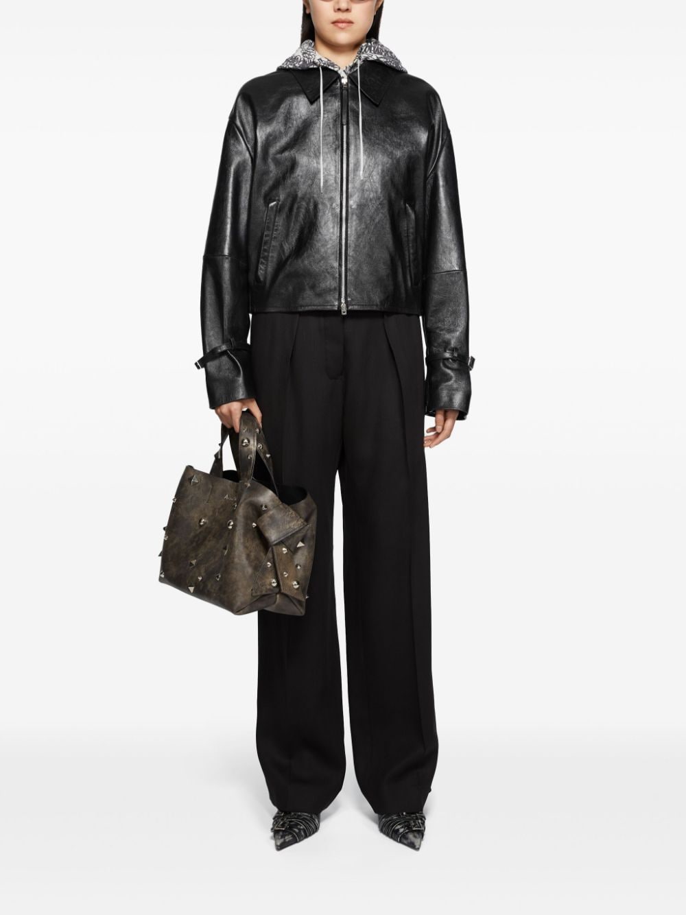 Acne Studios leather jacket - Zwart