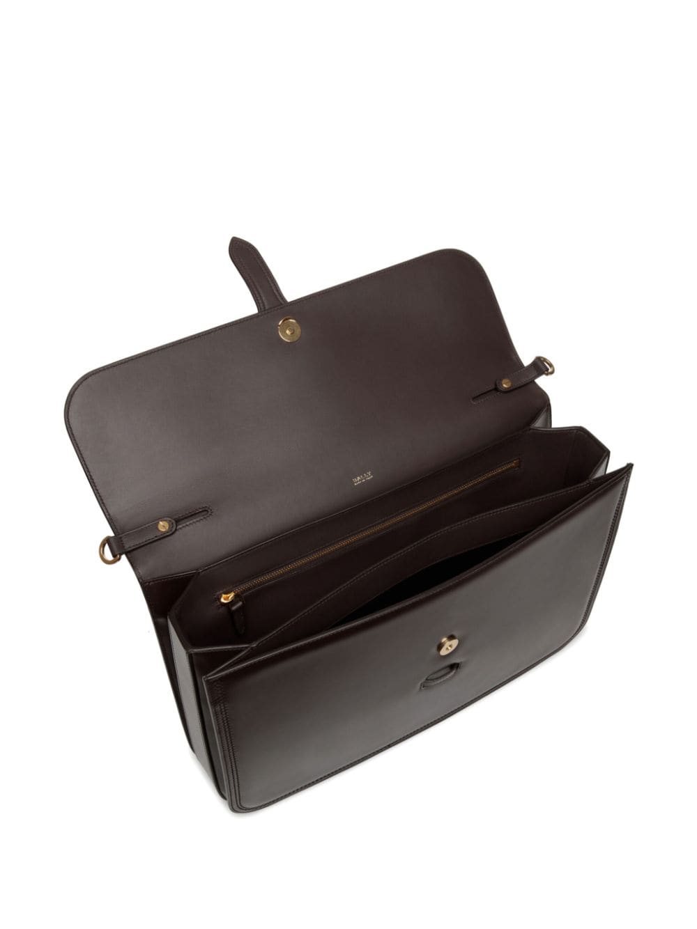 Shop Bally Logo Briefcase In Brown