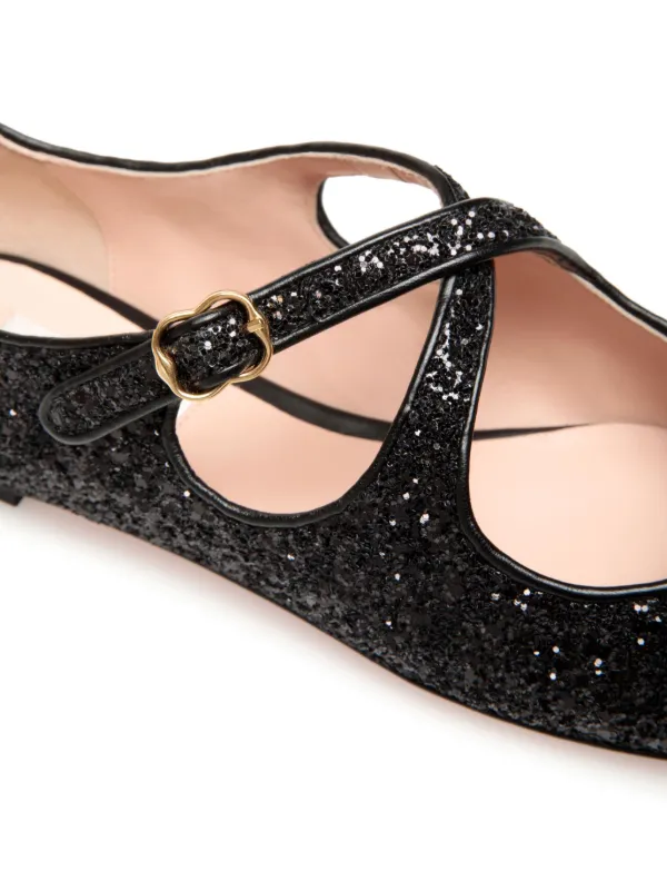 Bally Glitter Ballerina Shoes | Black | FARFETCH
