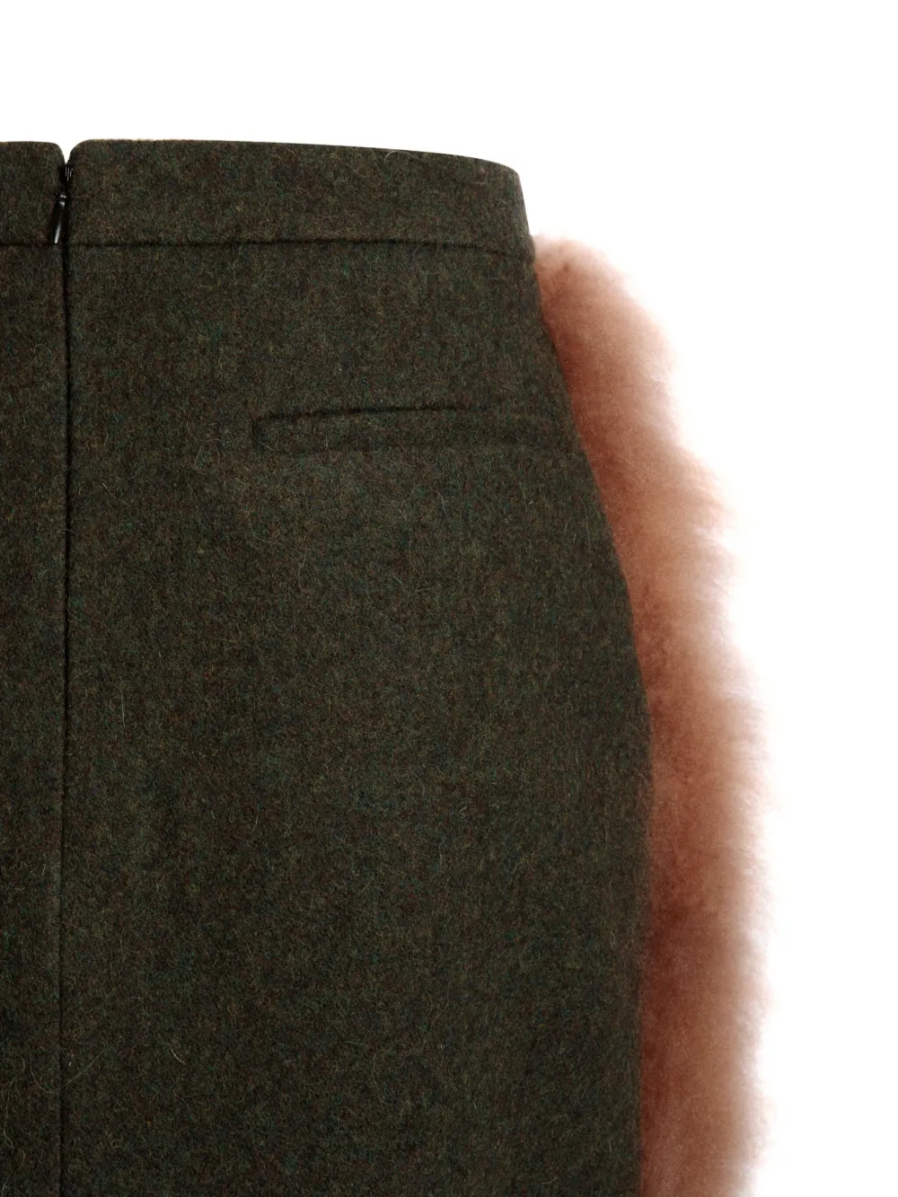 Bally Kokerrok met vlakken van bont Bruin