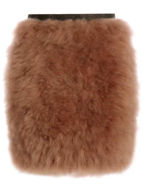 Bally fur-panelling pencil skirt 