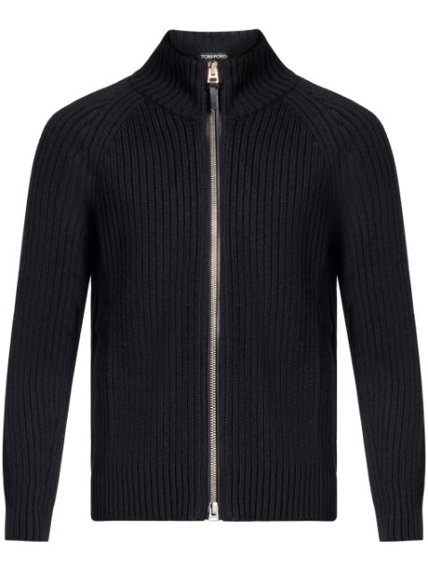 TOM FORD ribbed-knit zip-up cardigan Men