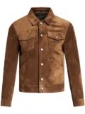 TOM FORD classic-collar suede jacket - Brown