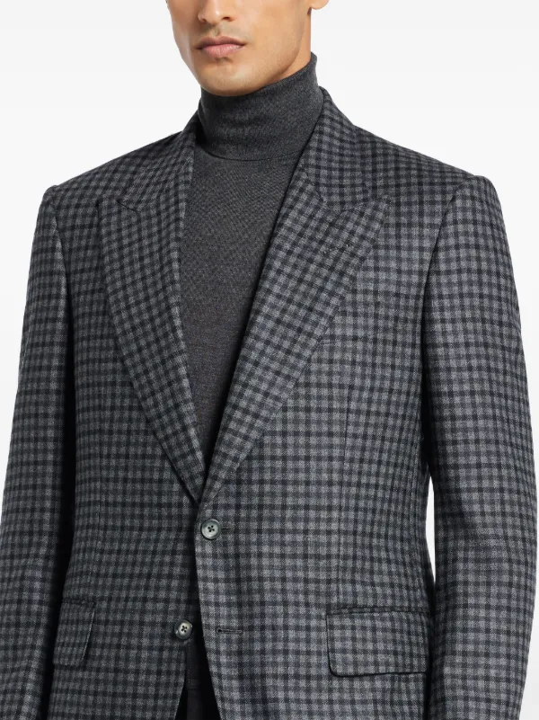 TOM FORD チェック柄ジャケット グレー TOM FORD Checked Blazer | Grey | FARFETCH