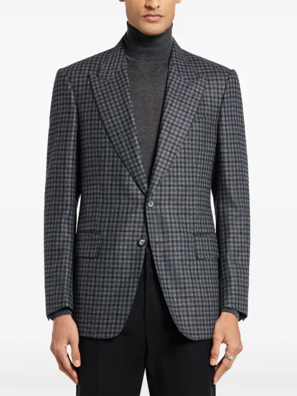 TOM FORD Checked Blazer | Grey | FARFETCH