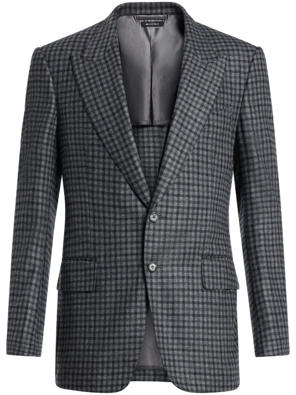 TOM FORD チェック柄ジャケット グレー TOM FORD Checked Blazer | Grey | FARFETCH