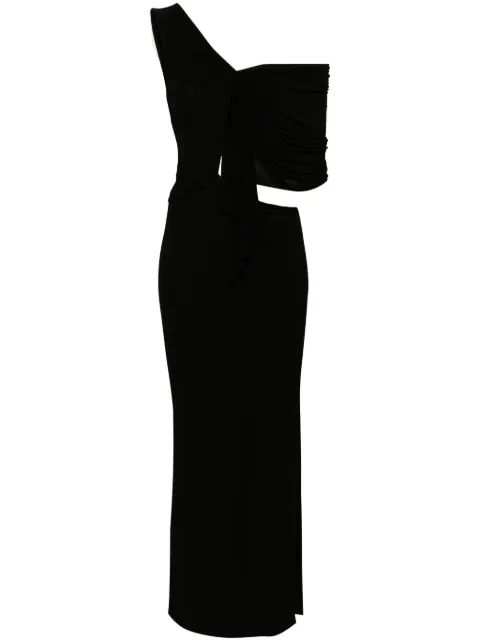 Christopher Esber vestido largo con diseño drapeado y cuello halter