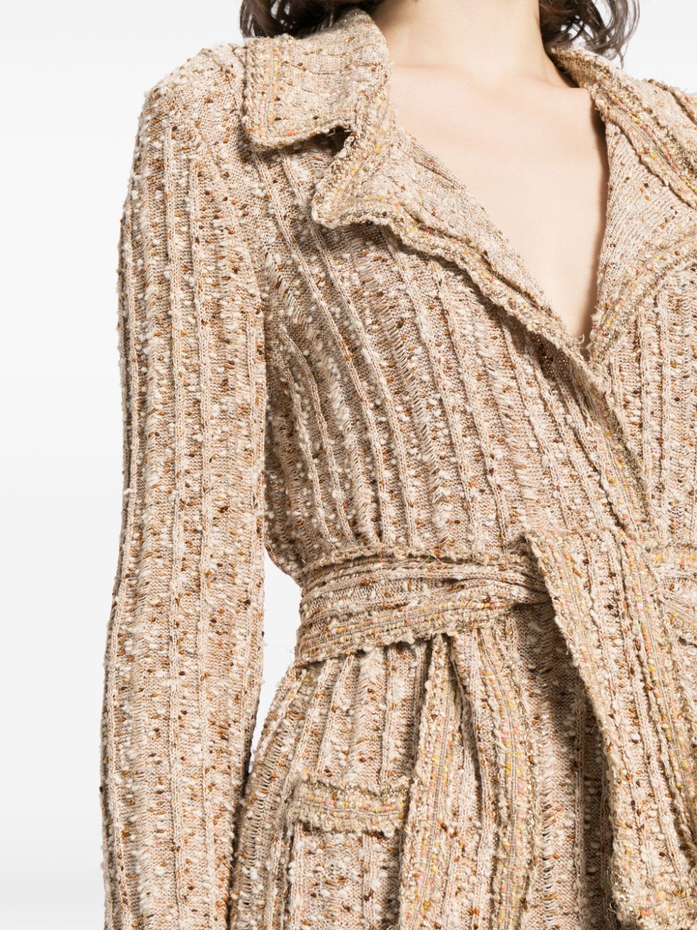 CHANEL 2006 melange-effect belted cardigan Women