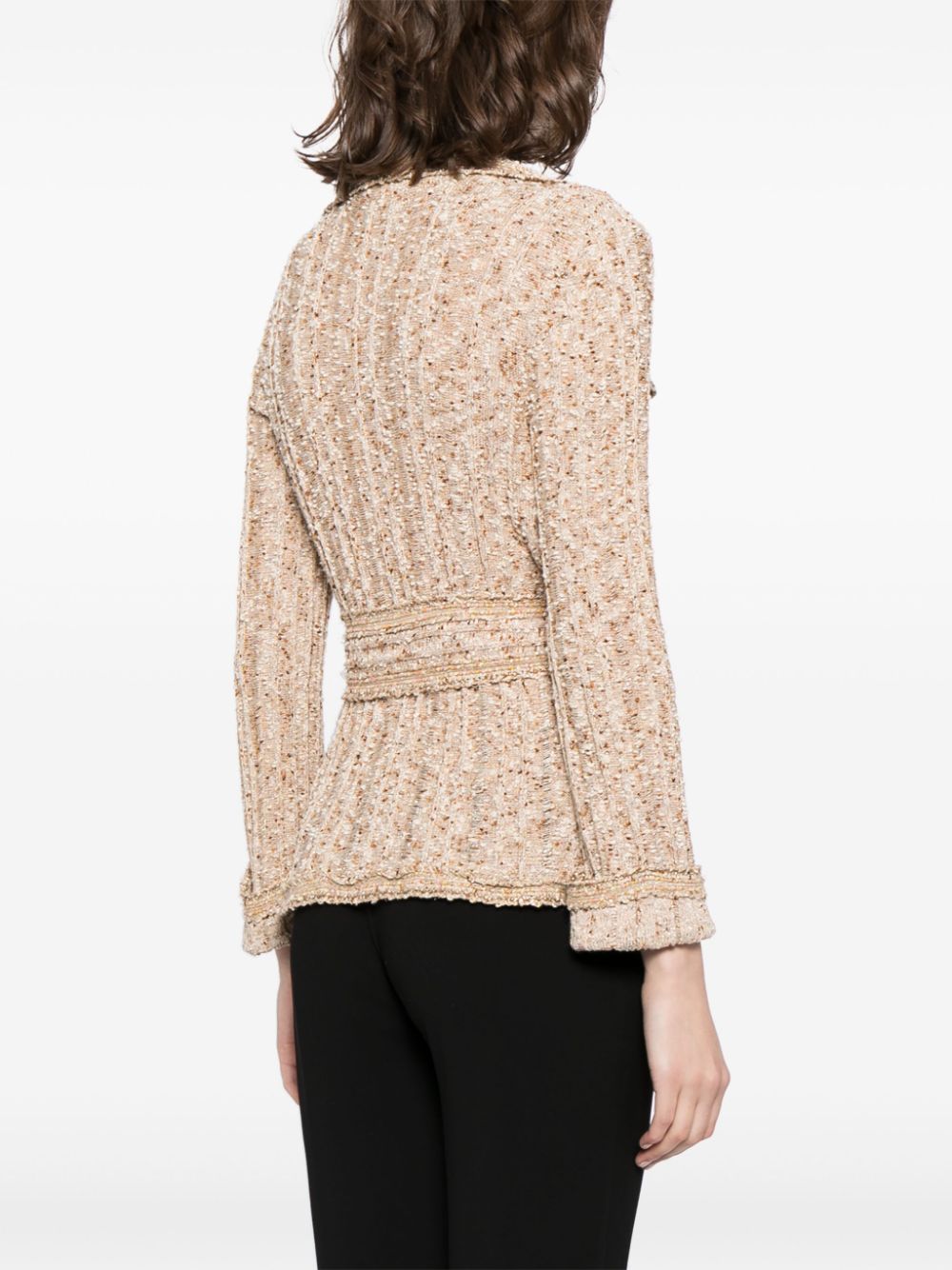 CHANEL 2006 melange-effect belted cardigan Women