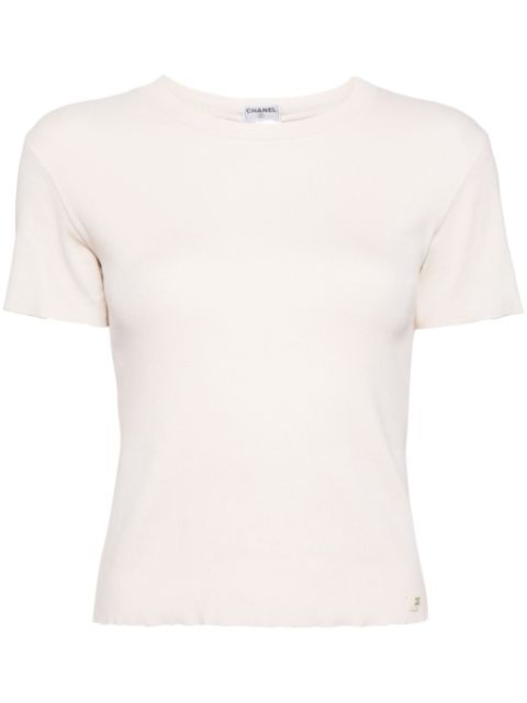 CHANEL 2002 CC ribbed T-shirt Women