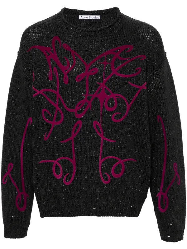 Acne Studiosフロックロゴ プルオーバー Acne Studios フロックロゴ プルオーバー | グレー | FARFETCH JP