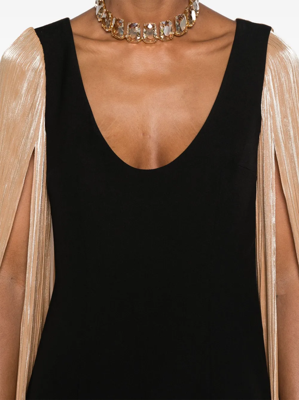 V:PM ATELIER Charlotte avondjurk met cape Zwart