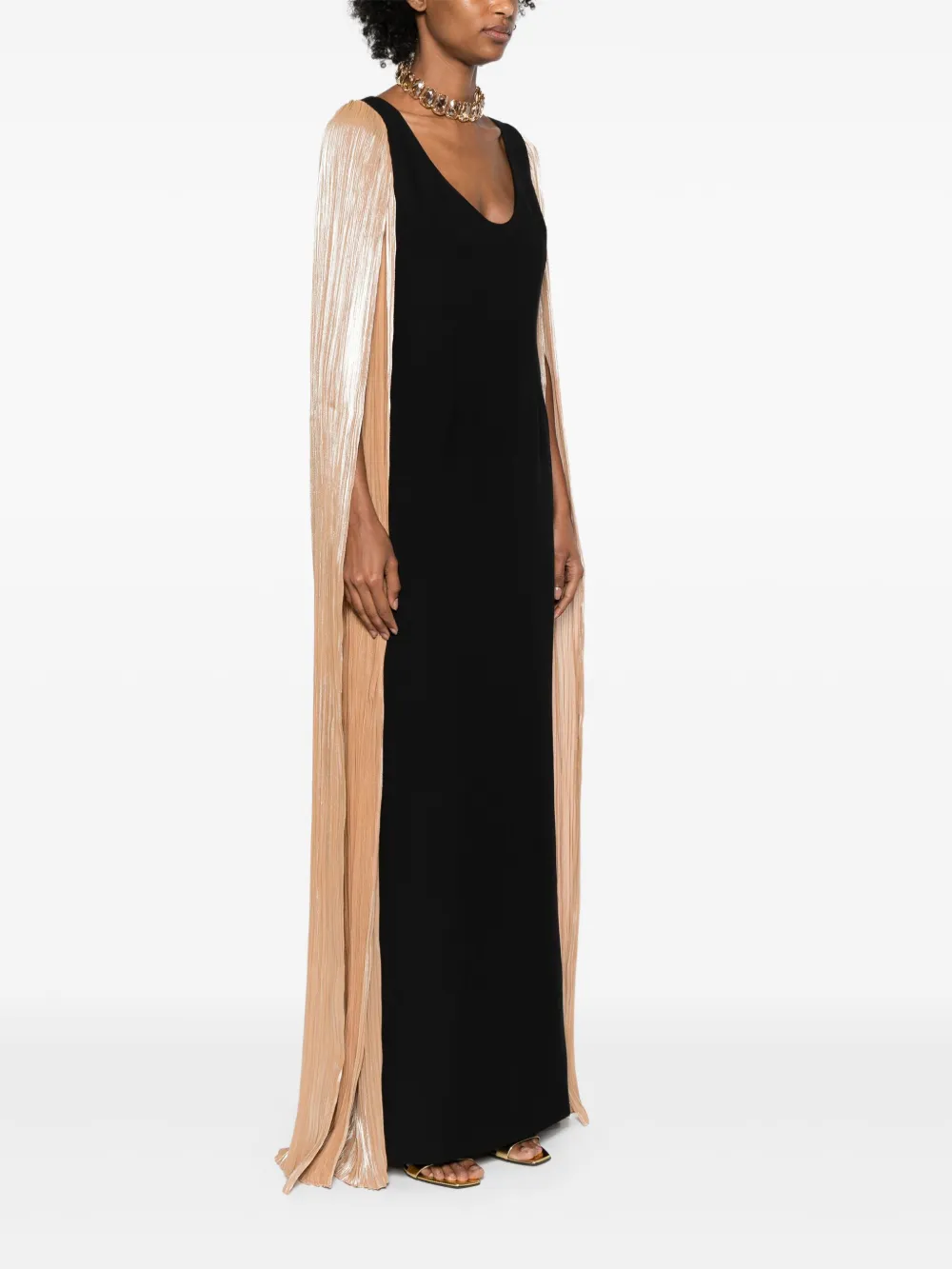 V:PM ATELIER Charlotte avondjurk met cape Zwart