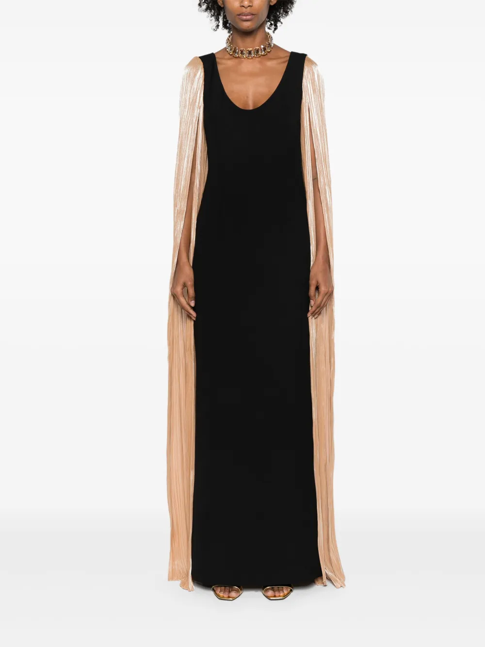 V:PM ATELIER Charlotte avondjurk met cape - Zwart