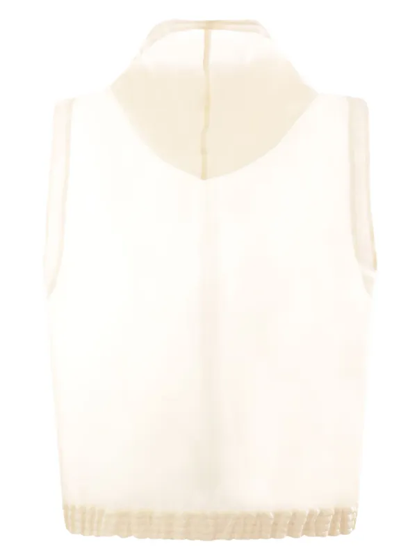 Plan C ジップアップ フーデッドベスト | ホワイト | FARFETCH JP