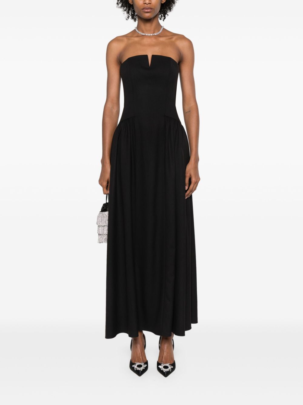 V:PM ATELIER Strapless maxi-jurk - Zwart