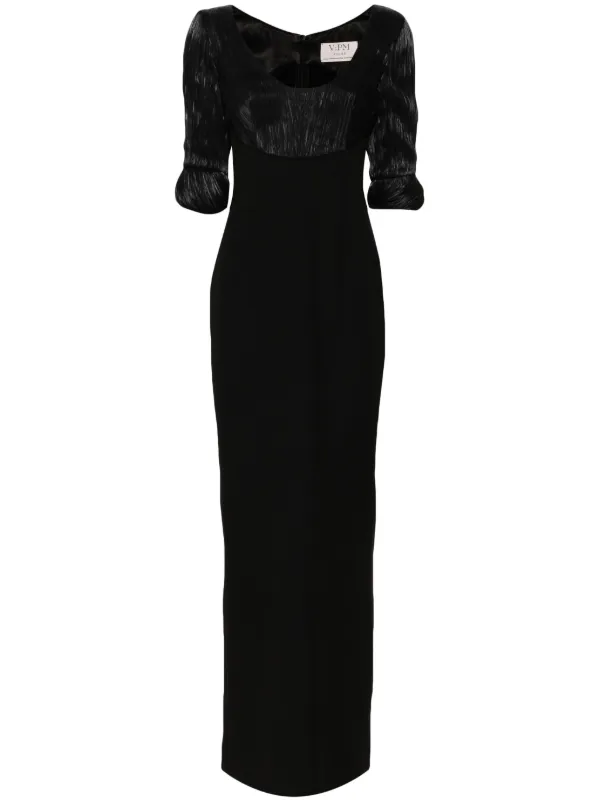 V:PM ATELIER Flora scoop-neck Gown | Black | FARFETCH IN