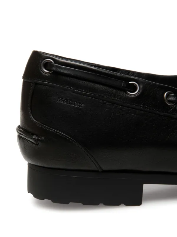 【24AW NEW】BALLY_women / Plume レザー ローファー / Black Bally Plume Loafers | Black | FARFETCH