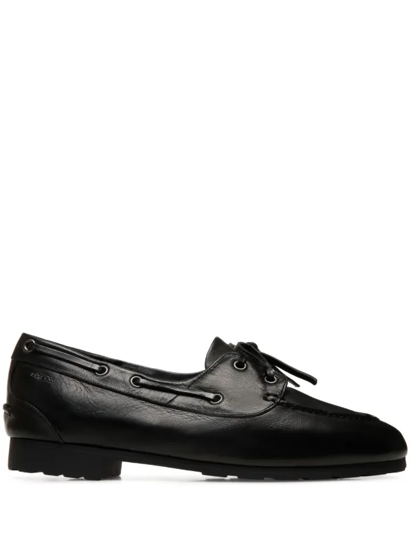 【24AW NEW】BALLY_women / Plume レザー ローファー / Black Bally Plume Loafers | Black | FARFETCH
