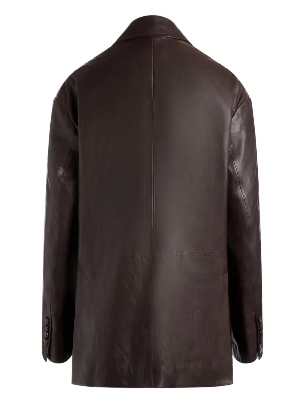【24AW NEW】BALLY_women / レザージャケット / Brown Bally Leather Jacket | Brown | FARFETCH