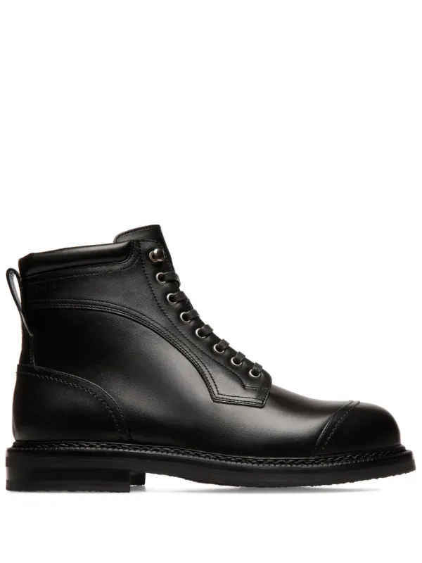 Bally Leather lace up Boots Black FARFETCH CA