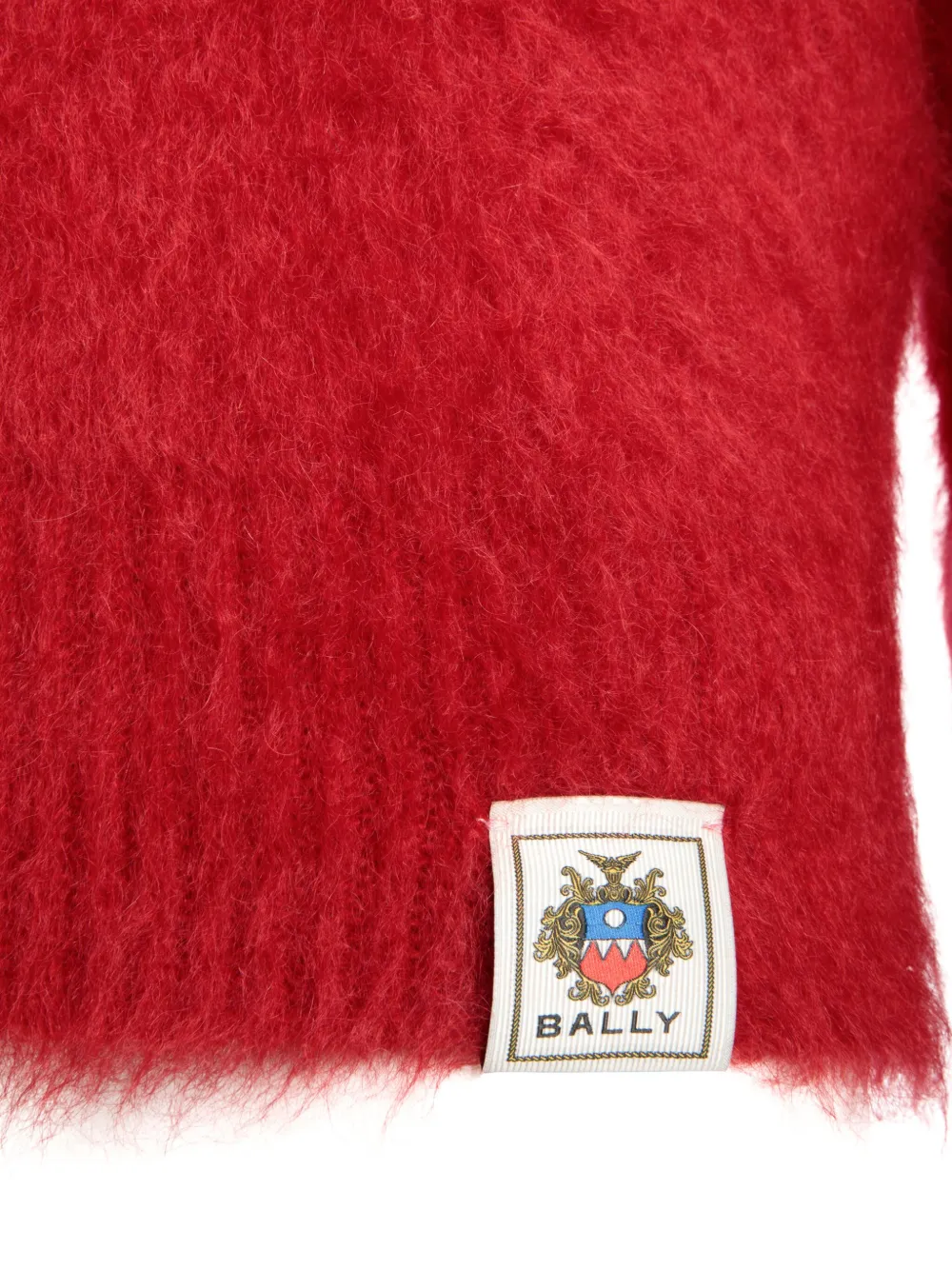 Bally Mohair Blend Knit Sweater In Red