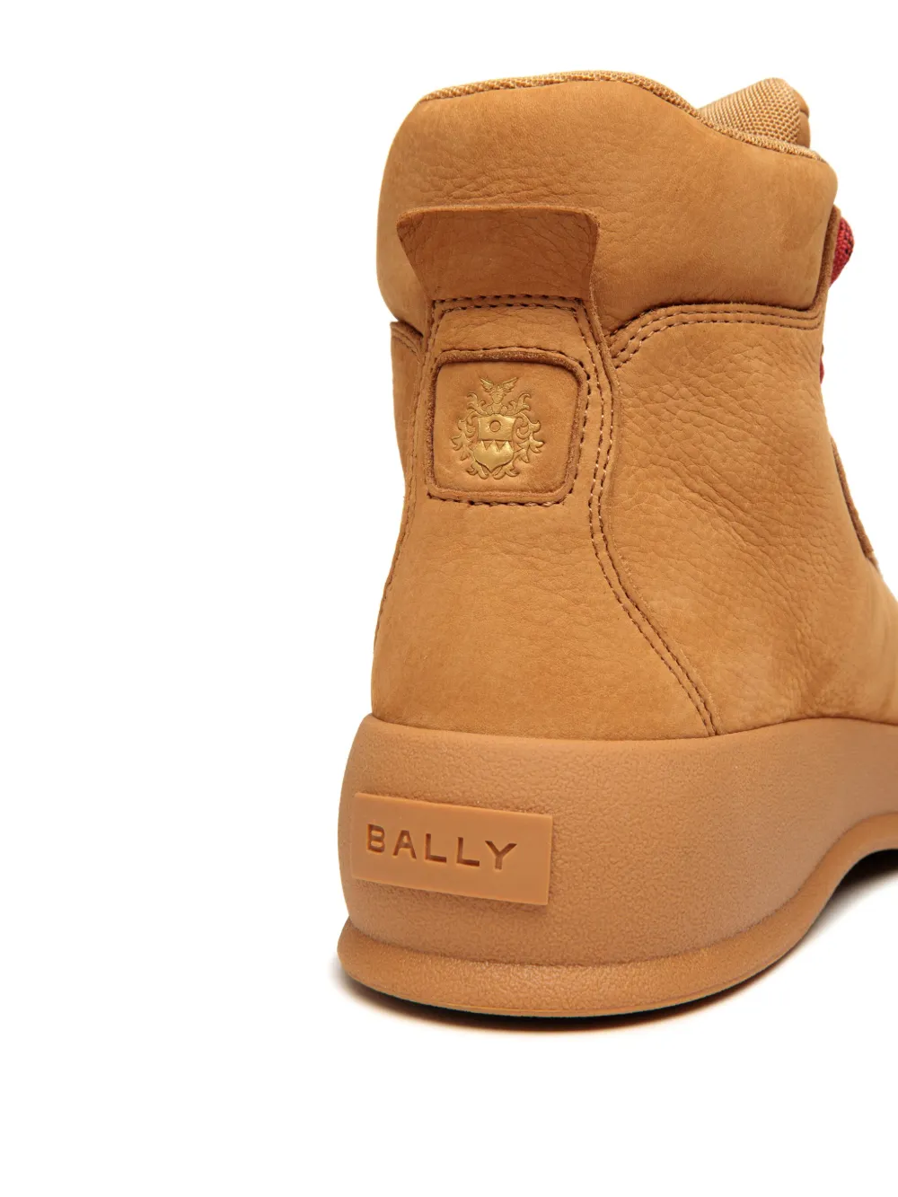 Bally logo-debossed leather hiking boots Brown