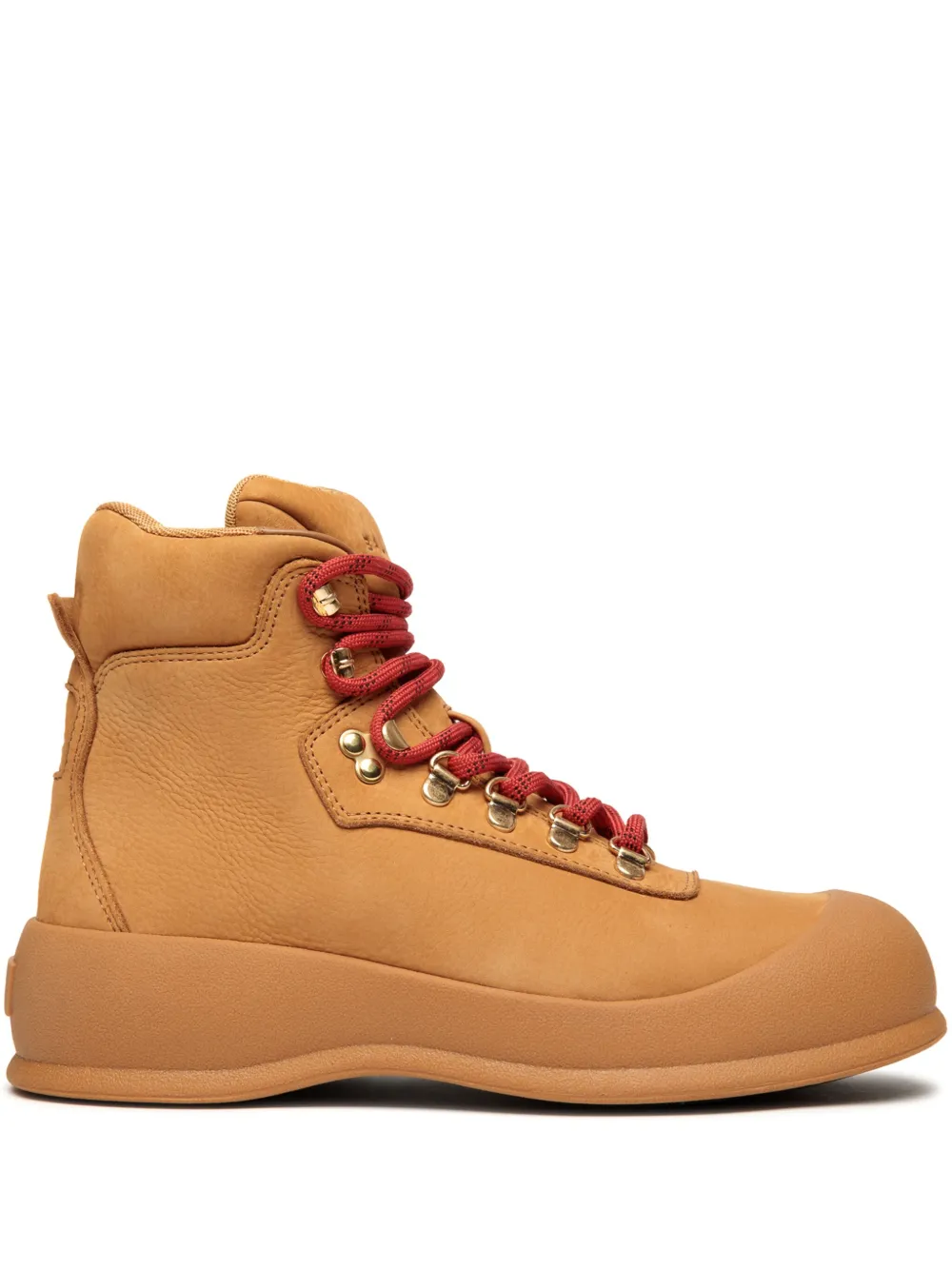 Bally logo-debossed leather hiking boots Brown