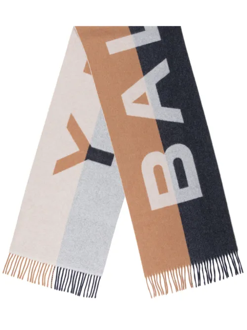 Écharpe frangée à logo en jacquard - Bally - Modalova