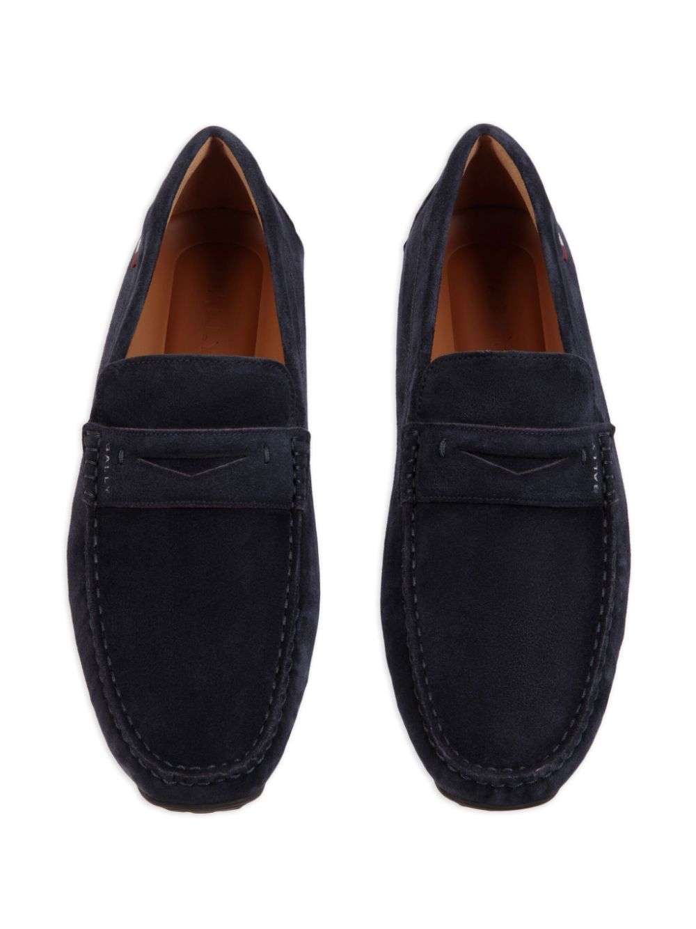 Bally logo-embroidered loafers Blue