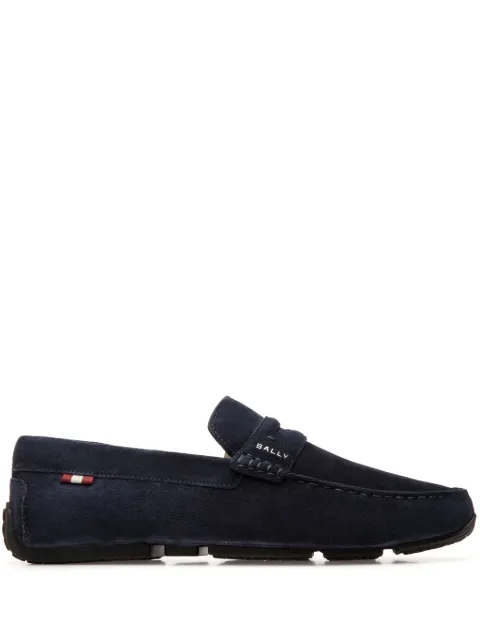 Bally logo-embroidered loafers