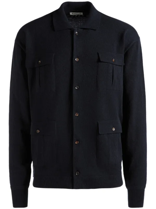 Bally Logo-embroidered Cashmere Shirt in Blue