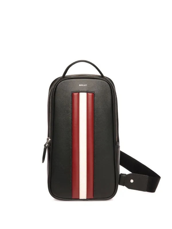 極美品✨ BALLY フラップ ショルダー バッグ A4 ストライプ ライン