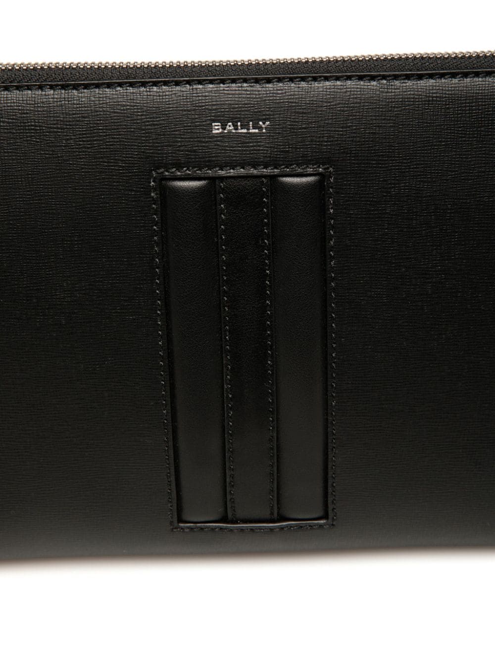 Shop Bally Panel-detail Leather Clutch Bag In Black